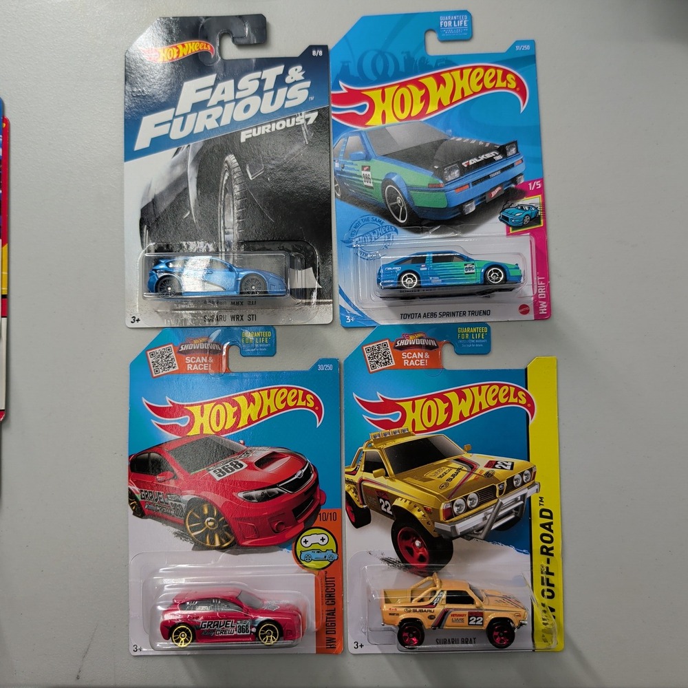 Hot Wheels Subaru WRX STI AE86 Sprinter Toyota Trueno Brat Fast & Furious